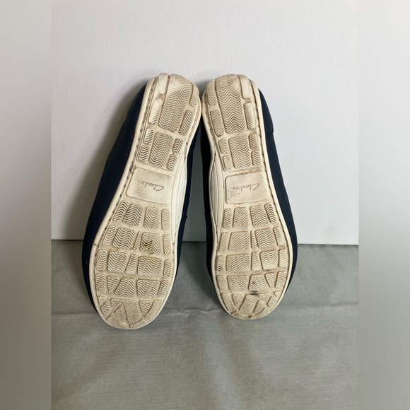 Clarks Dameo Vine Navy Blue Leather Penny Loafer Women Size 9M - Picture 6 of 16